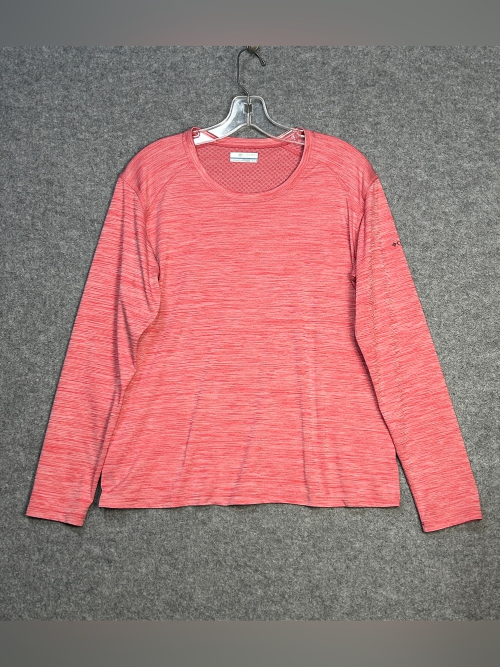 Columbia XL Omni-Wick Coral Long-Sleeve Top Cooling Mesh Activewear Outdoor